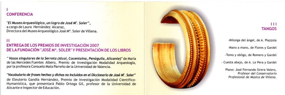 Acto Conmemorativo Anual 2007 a cargo de la Fundación Municipal José María Soler