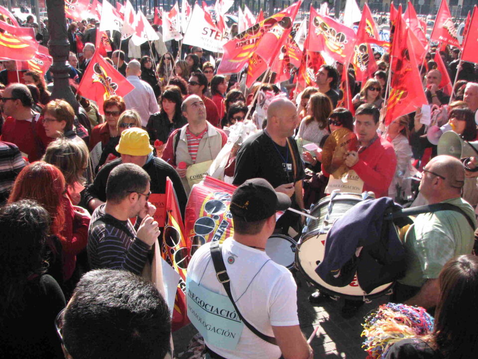 Manifestación de las personas trabajadoras en los centros