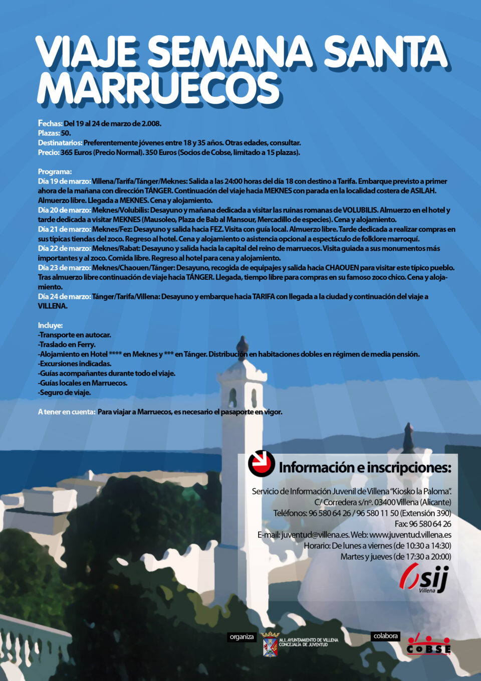 Escápate a Marruecos en Semana Santa con la Concejalía de Juventud