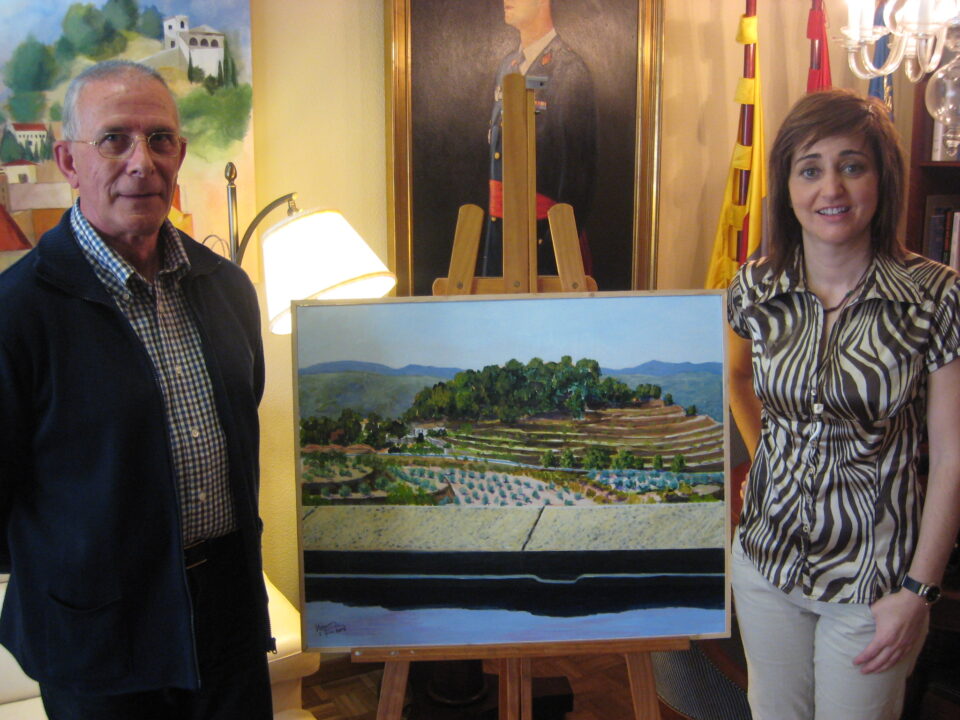 Joaquín Miralles dona al Ayuntamiento de Ibi su cuadro ganador en el IV Concurso de Pintura Rápida .08