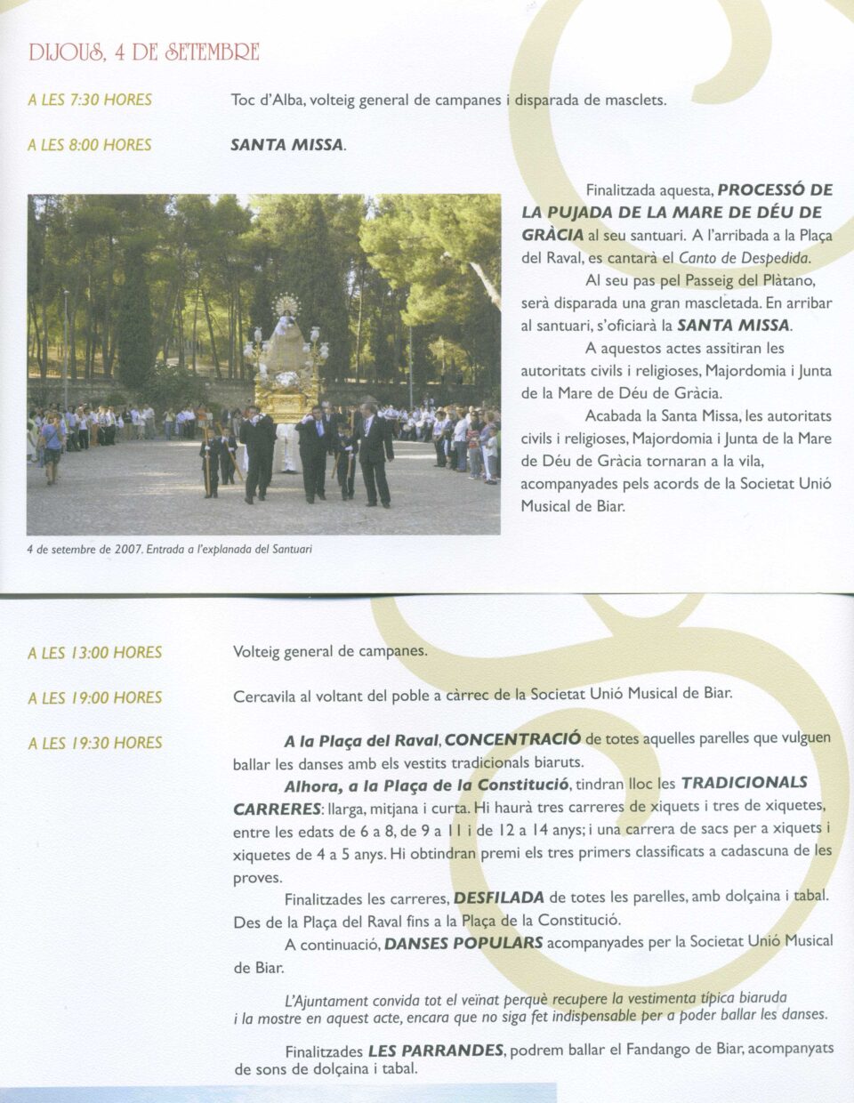 FESTETA DE SEPTIEMBRE EN HONOR A LA VIRGEN DE GRACIA