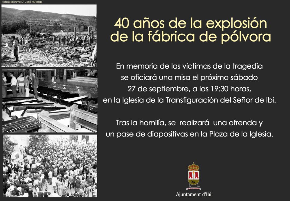 El Ayuntamiento de Ibi realizará el próximo sábado 27 de septiembre un homenaje a la víctimas