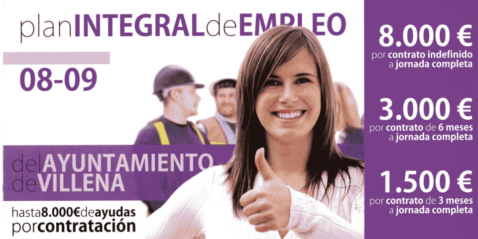 Hasta 8.000 de ayudas por contratación. EL AYUNTAMIENTO PRESENTA UN PLAN INTEGRAL DE EMPLEO