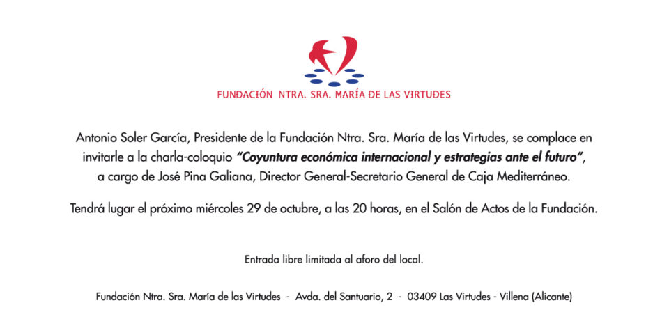 La Fundación Vivir ofrece una charla sobre "Coyuntura económica internacional y estrategias ante el futuro"