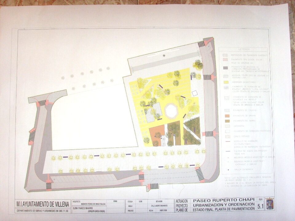 El MAP transfiere hoy 891.370 euros para la remodelación del Paseo Ruperto Chapí