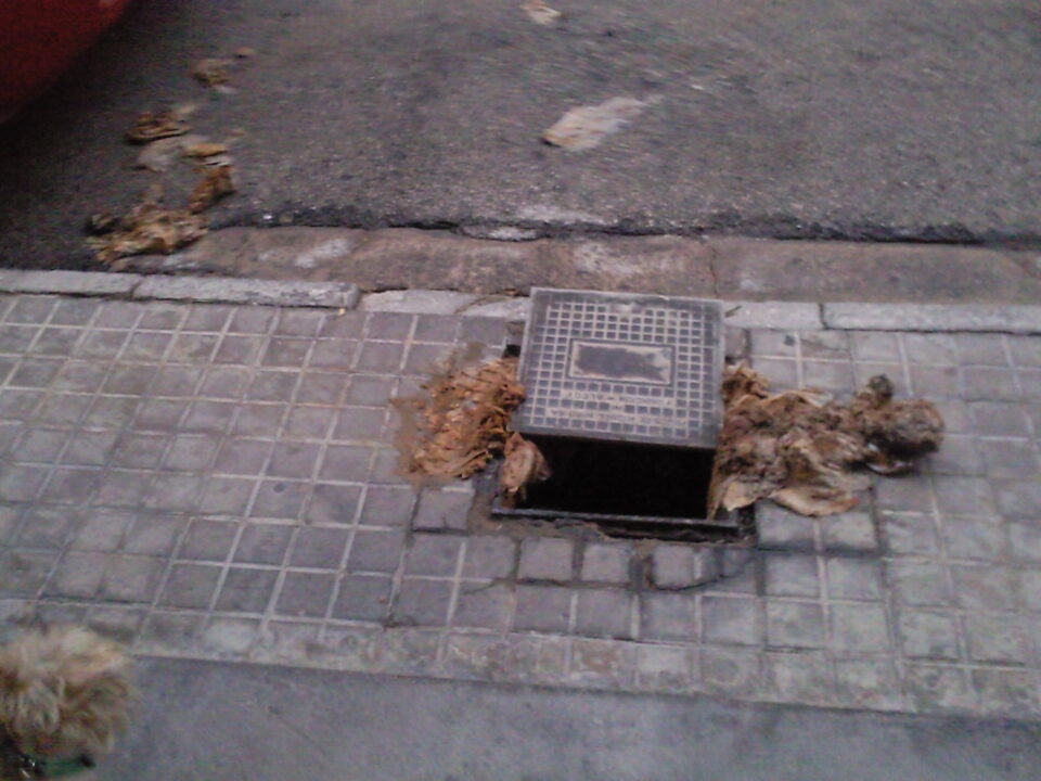 Estado de la calle Emilia Pardo Bazán después de la tormenta