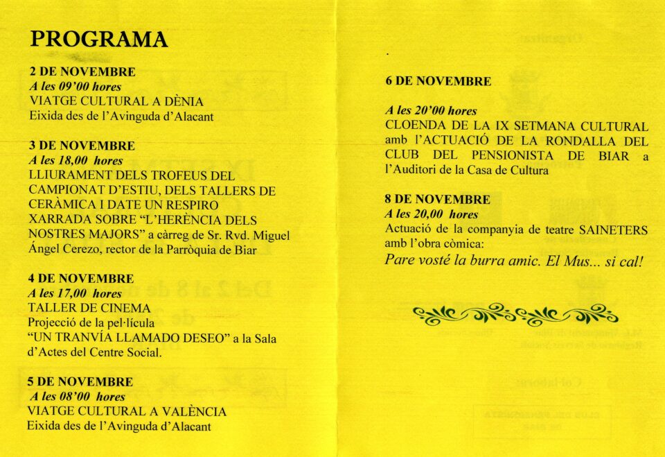 IX SEMANA CULTURA DE LA 3a. EDAD