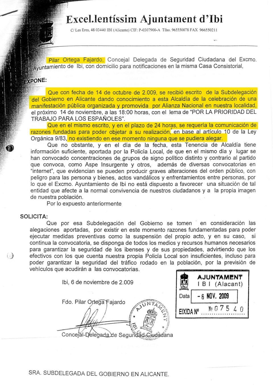 Grupo Municipal Socialista ¿Quién no hizo nada para alegar contra la manifestación cuando se pudo?