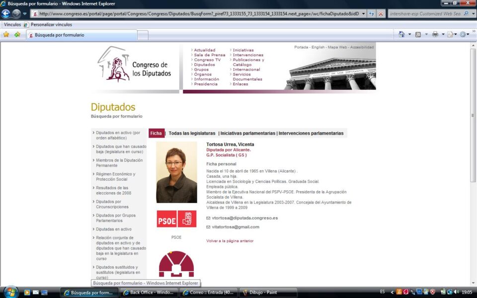 Video de toma de posesión de Vicenta Tortosa Urrea como diputada Nacional en el congreso de los diputados