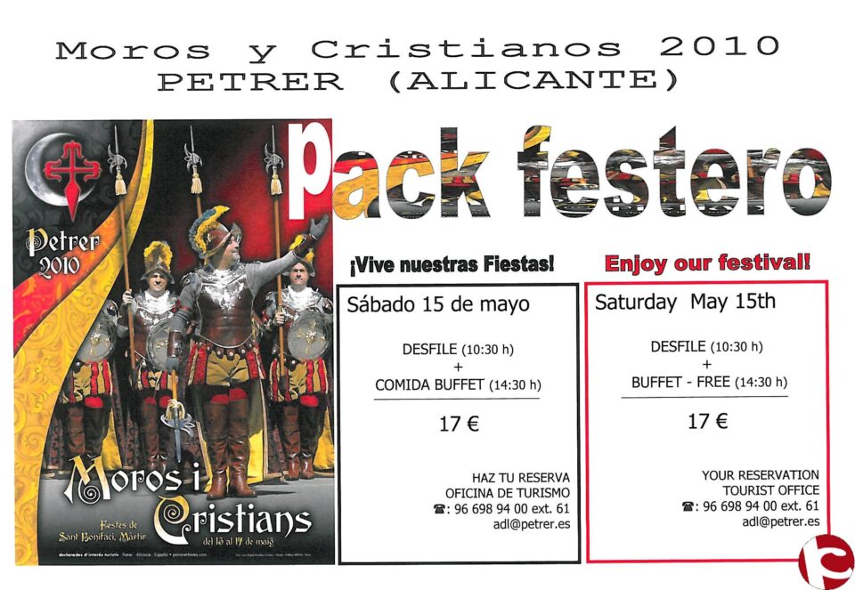 El Ayuntamiento pone a la venta el "Pack Festero" para visitantes de las Fiestas de Moros y Cristianos
