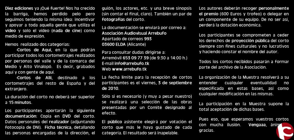 Certamen Cortometrajes Aqui y Alli (Elda)