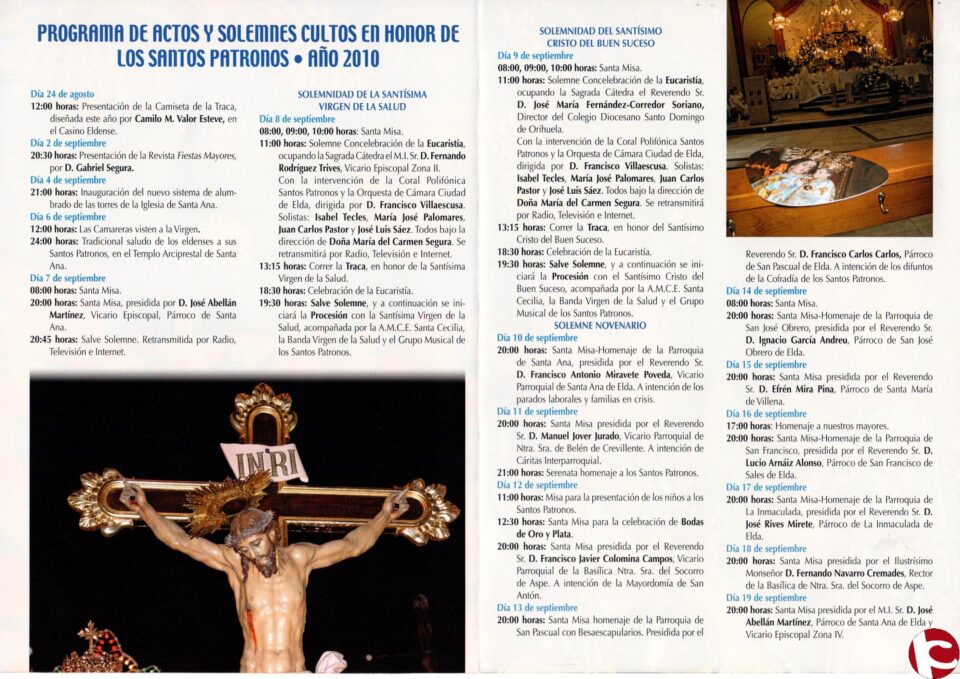 El concejal de Fiestas y el Presidente de la cofradía de los Santos Patronos presentan el programa de actos de las Fiestas Mayores