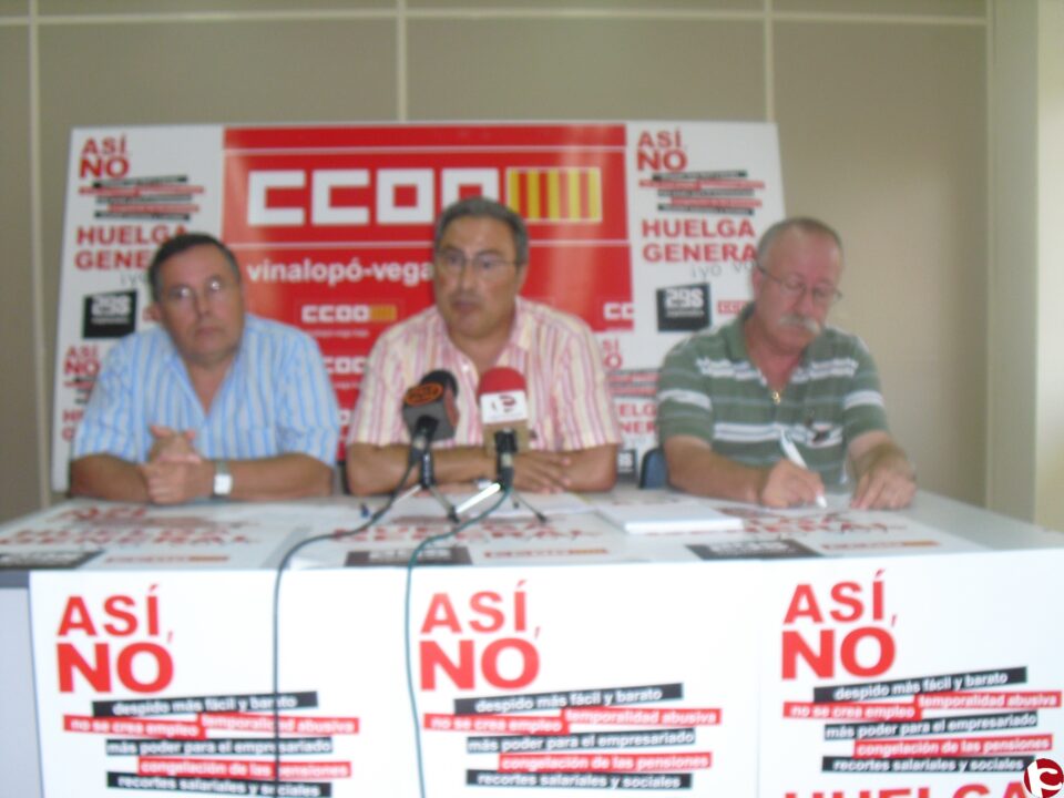 CCOO realizará más de 2.500 actos en toda españa en torno a la Huelga General del 29 de Septiembre