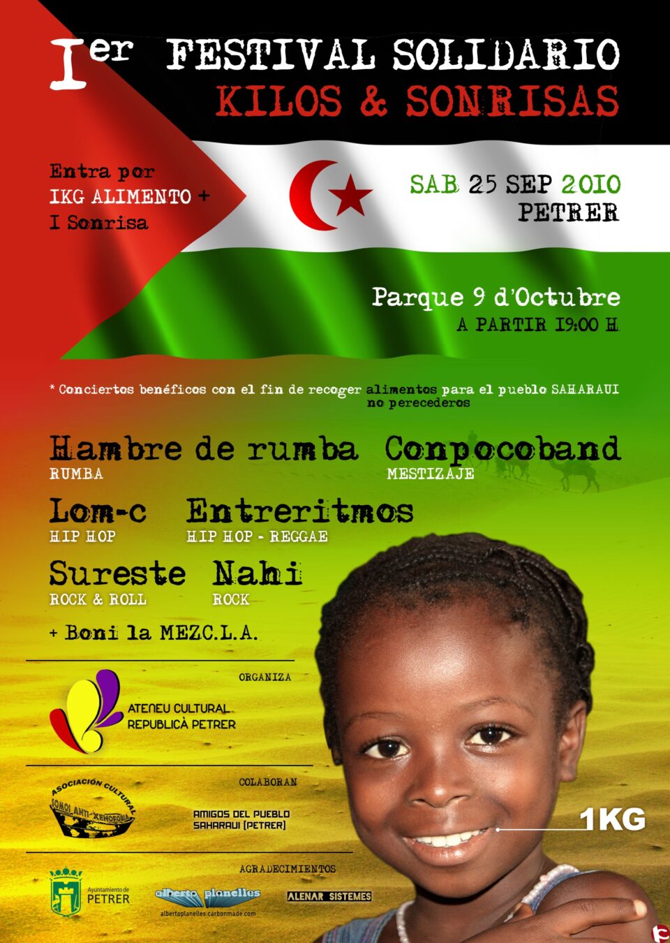 El sábado se celebra el I Festival Solidario "Kilos & Sonrisas" en el parque 9 d´Octubre
