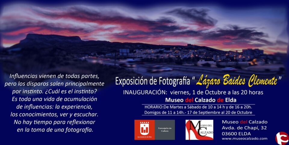 Lázaro Baides inaugura una exposición fotográfica mañana viernes a las 20.00 en el Museo del Calzado