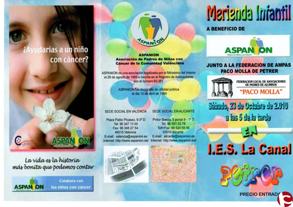 ENTREVISTA: El sábado 23 de Octubre habrá una "Merienda Infantil" en el IES La Canal a beneficio de la Asociación de Padres de Niños con Cáncer