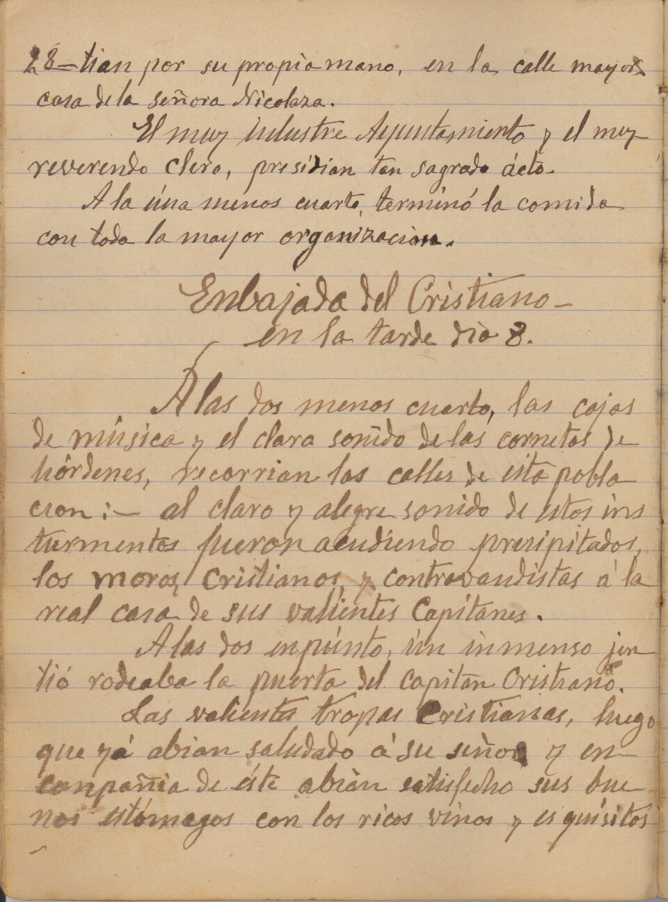 EL AYUNTAMIENTO DEL CID EDITARÁ UN EDICIÓN FACSÍMIL DE UN MANUSCRITO DE 1891 SOBRE LAS FIESTAS PATRONALES
