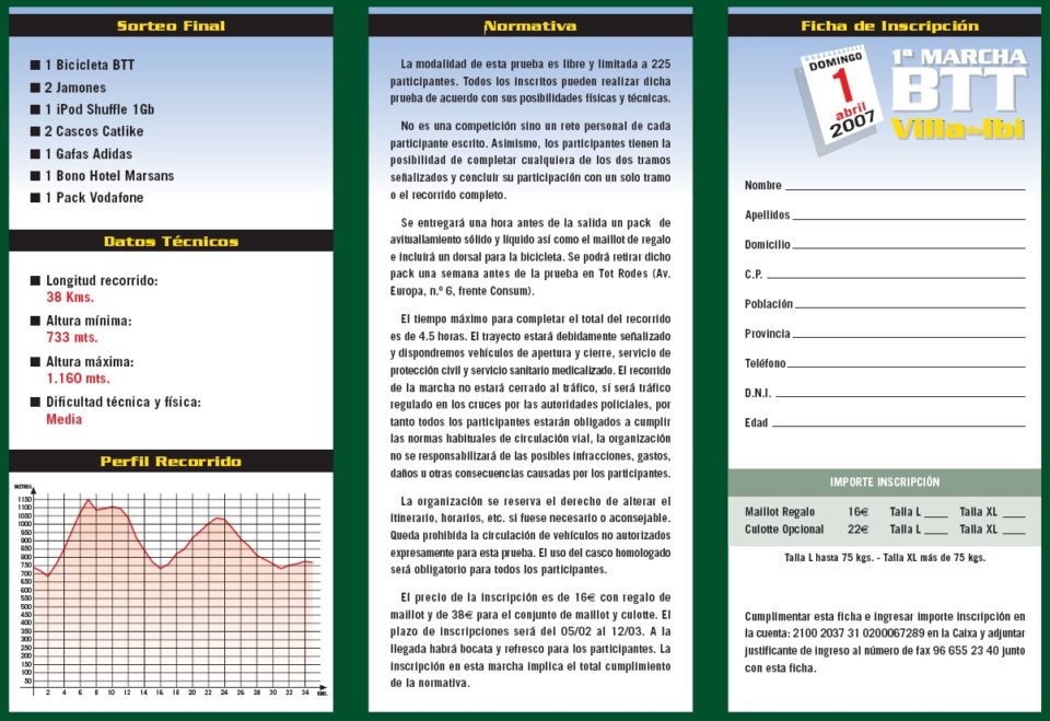 1ª Marcha BTT Villa de IBI