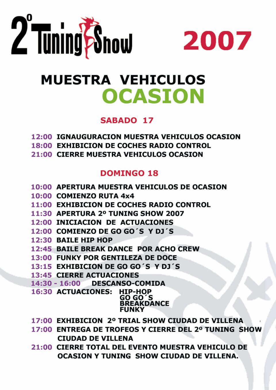 HORARIO TUNING SHOW 2007