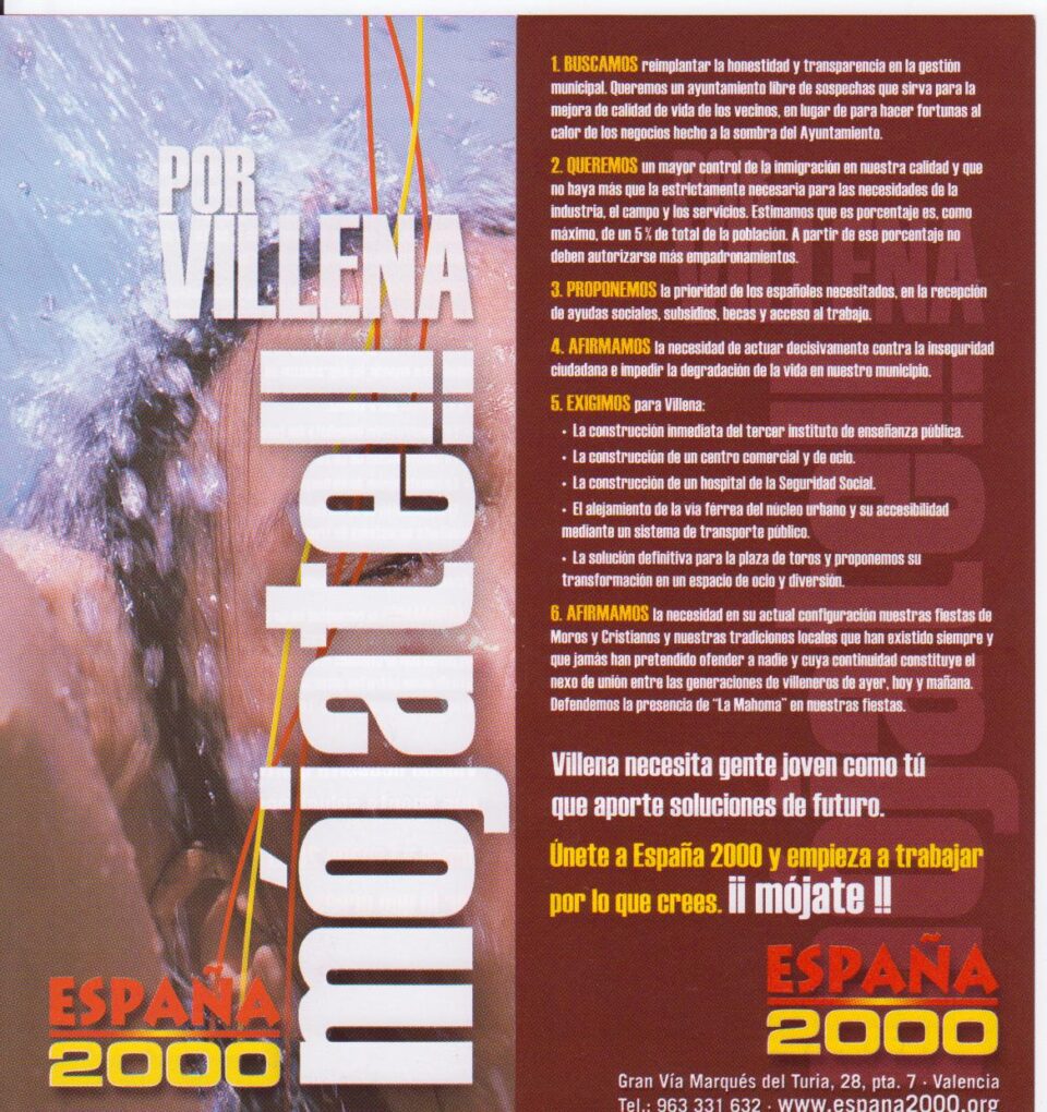 ESPAÑA 2000 VILLENA: PRESENTACIÓN DE CANDIDATURA A LAS ELECCIONES MUNICIPALES