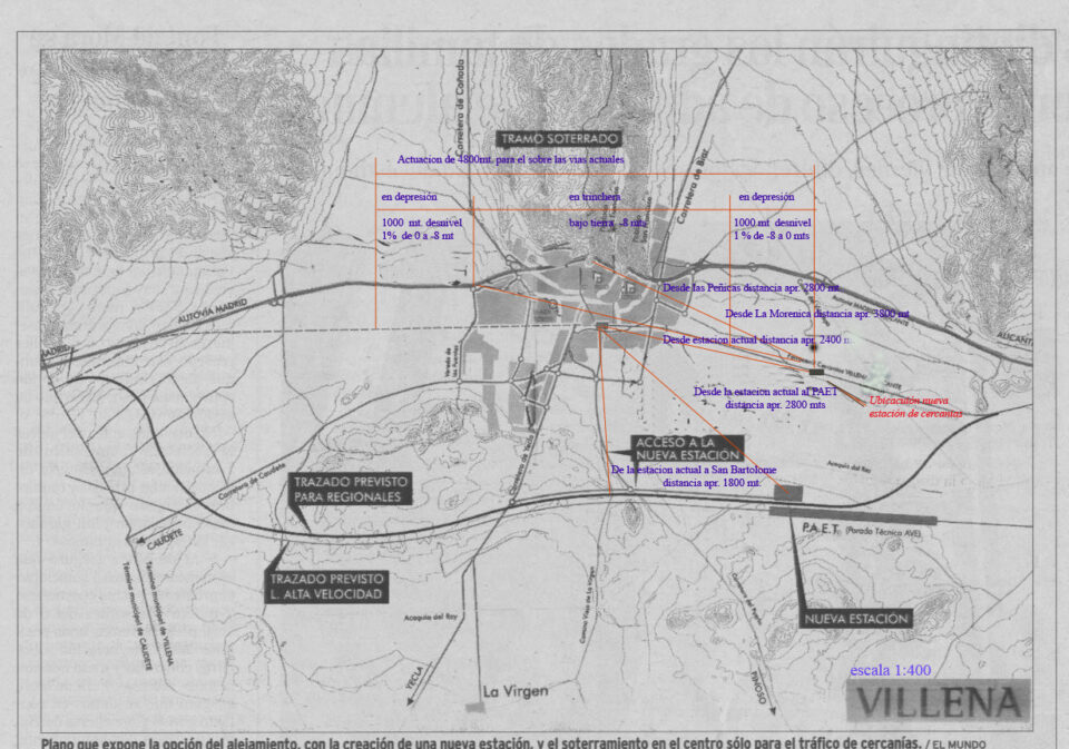 COMUNICADO COLECTIVO ALEJAMIENTO DE LAS VIAS DEL FERROCARRIL A SU PASO POR VILLENA