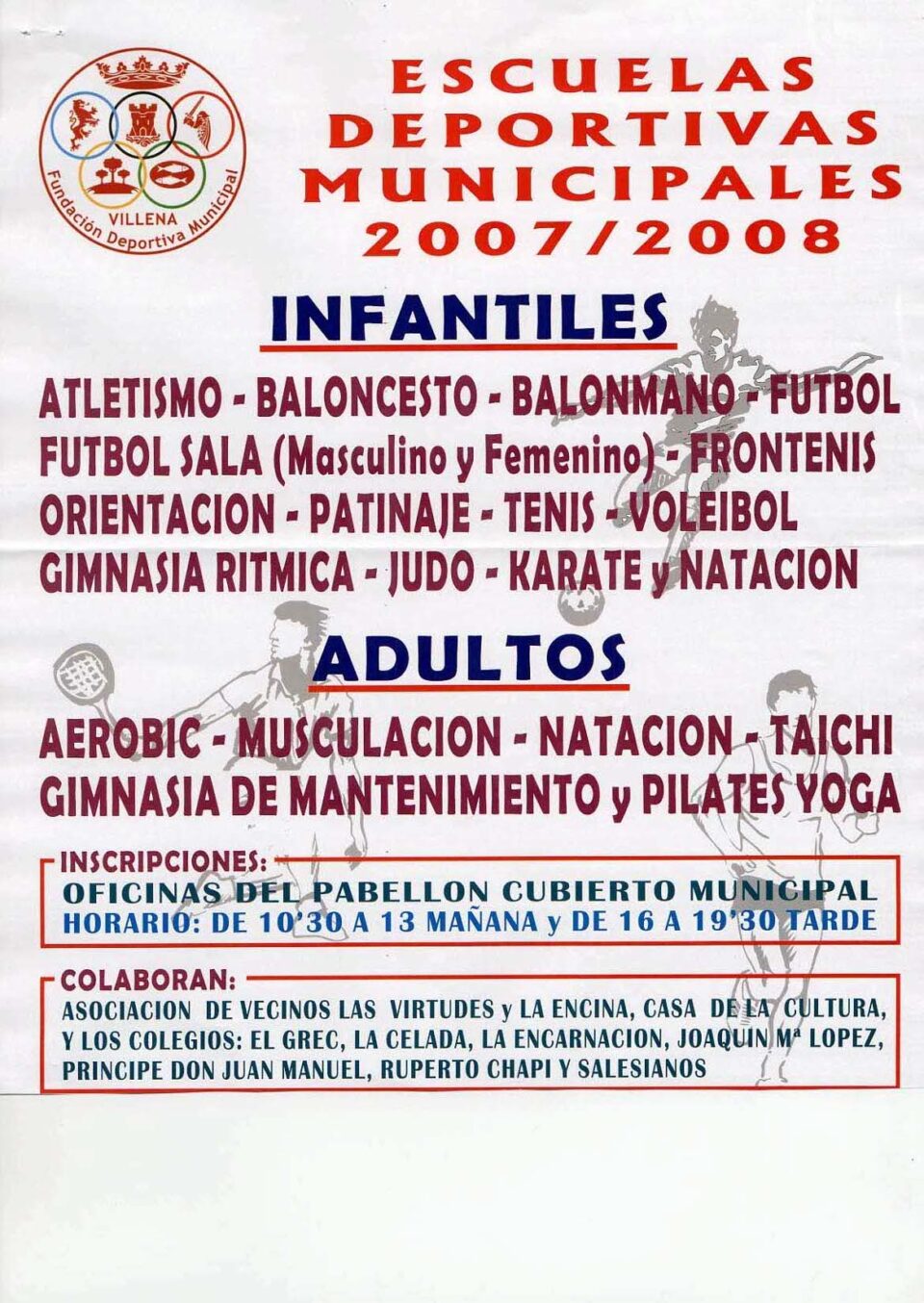 EL M.I. AYUNTAMIENTO DE VILLENA AMPLIA SU OFERTA DEPORTIVA.